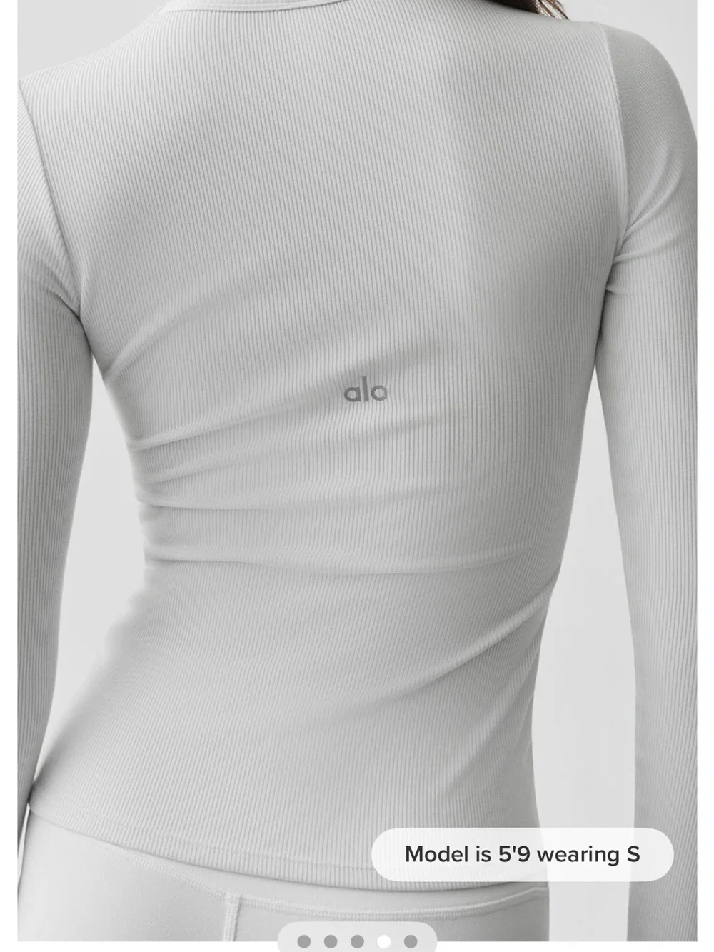 NWT | ALO Ribbed Modal Long Sleeve Top White